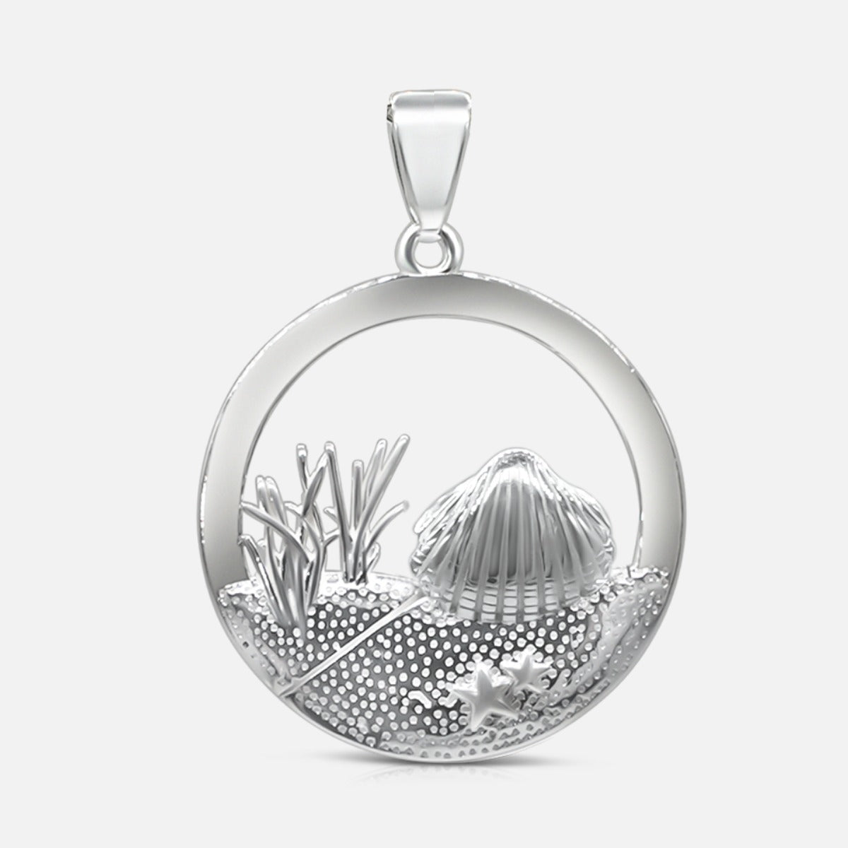 Muschel Rund / Düne - Silber