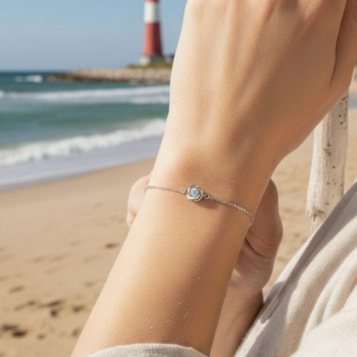 Armband "Strahlender Knoten" - Silber