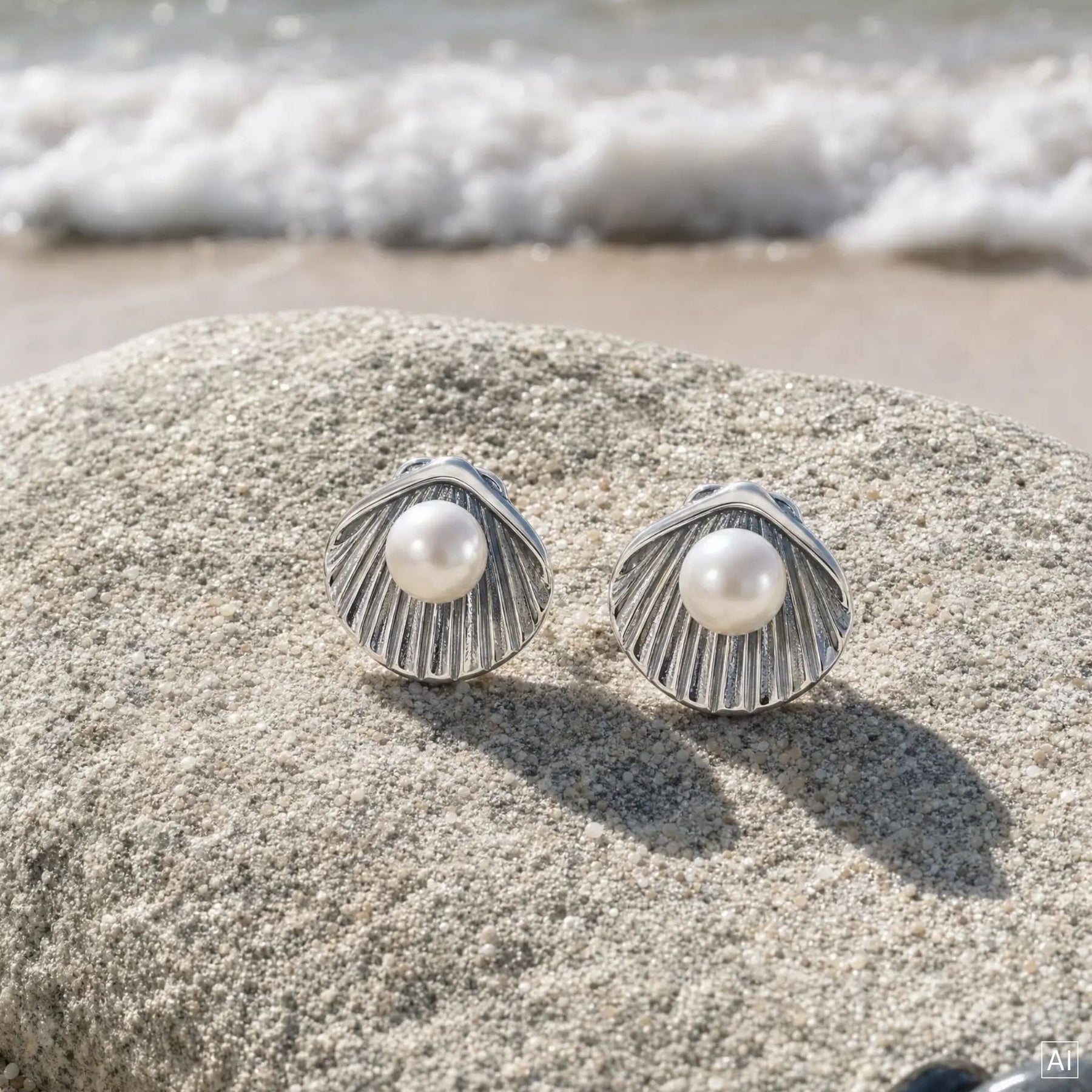 Ohrstecker Muschel mit Perle
