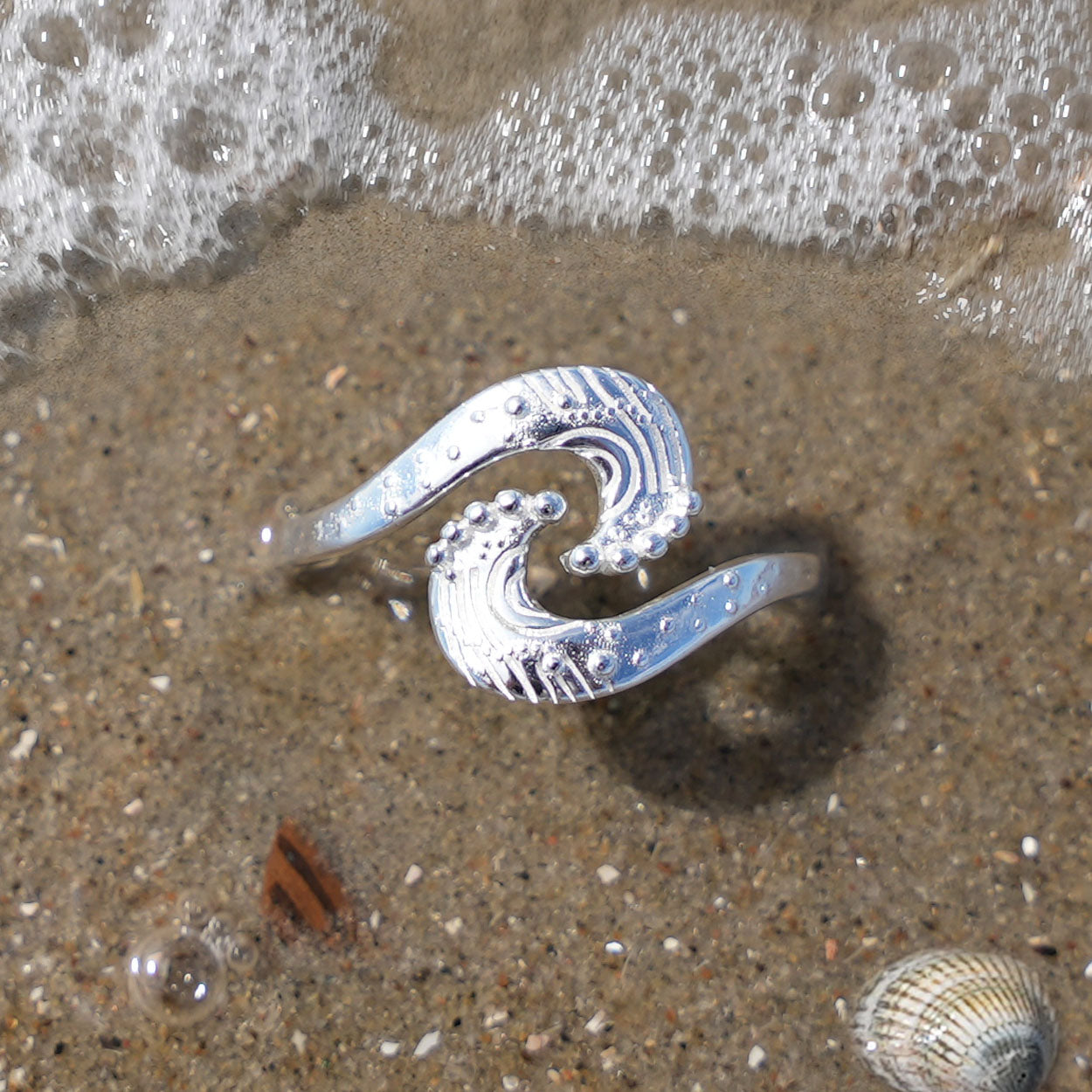 Wellenring doppelt - Silber