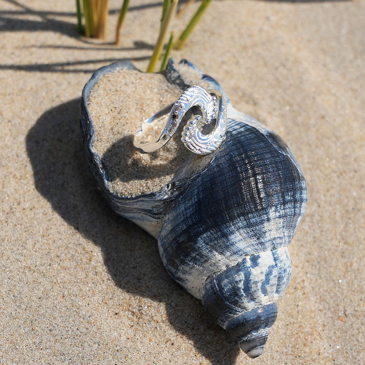 Wellenring doppelt - Silber