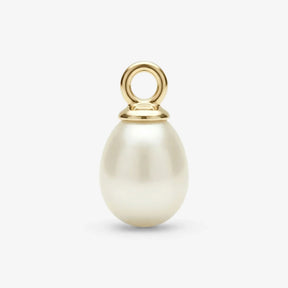Anhänger mit weißer Perle und goldener Fassung, minimalistisches Schmuckdesign