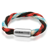 Maritimes Armband mit bunt geflochtenem Band und silbernem Magnetverschluss