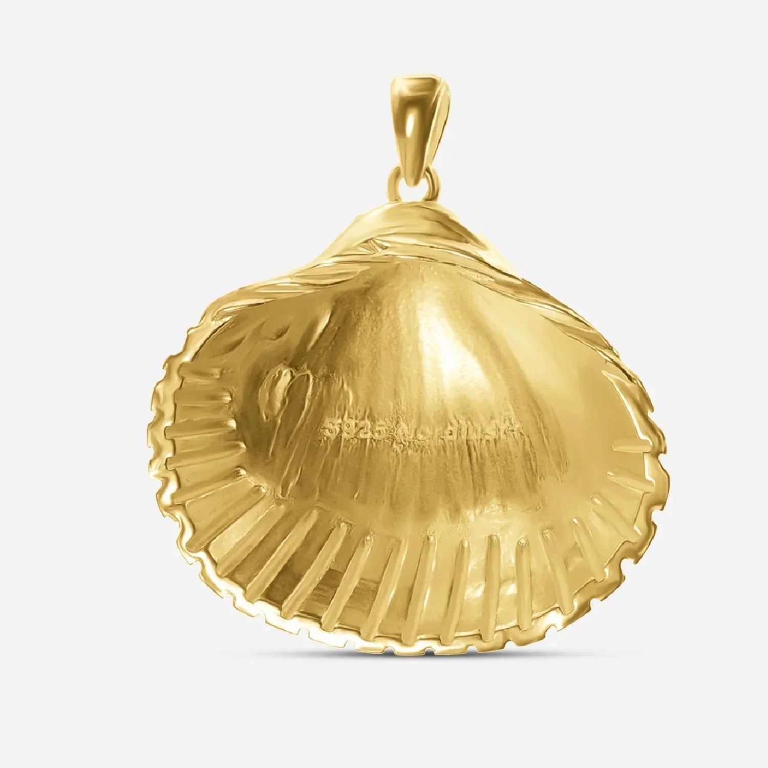 Anhänger in Form einer goldenen Herzmuschel, maritimer Schmuck für Ketten
