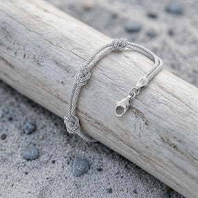 Armband "Wellenknoten-Trio"