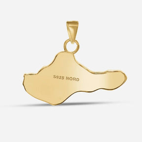 Goldener Insel-Hooge-Anhänger aus 925er Silber, glänzender maritimer Schmuck