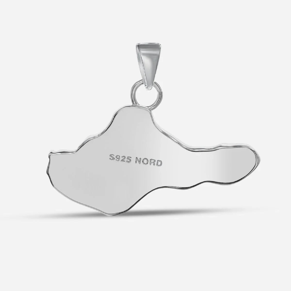 Silberner Insel-Hooge-Anhänger aus 925er Silber mit Gravur, maritimer Schmuck
