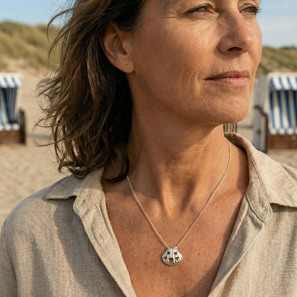 Muschel mit Herzen - Silber - Nordlust®