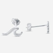 Silberne Ohrstecker in Wellenform, maritimer Schmuck für Damen, Meeres-Design