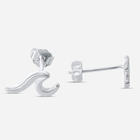 Silberne Ohrstecker in Wellenform, maritimer Schmuck für Damen, Meeres-Design