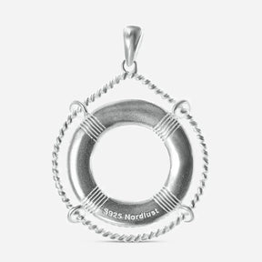 Silberner Rettungsring-Anhänger maritim aus 925er Silber, detailreich verarbeitet