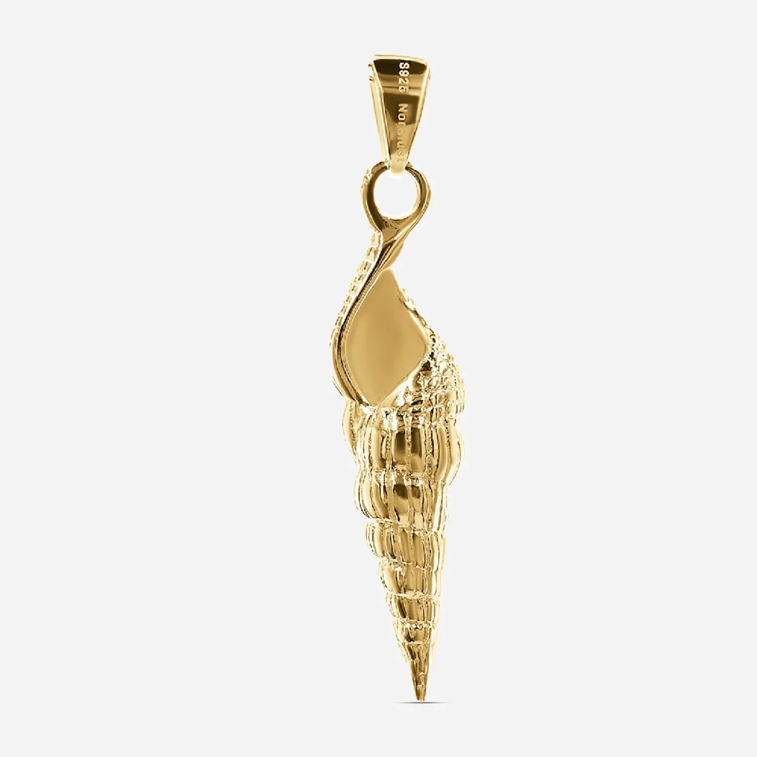 Goldener Ringelmuschel-Anhänger maritim Schmuck Muschel Design