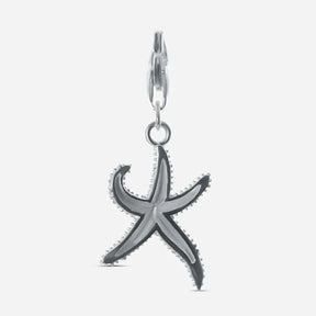 Silberner Seestern Anhänger maritimer Schmuck, glänzender Charme mit Karabinerverschluss