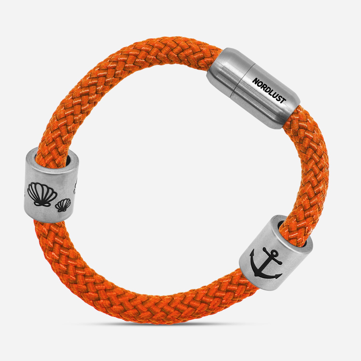 Segeltau Armband mit Charms / Orange