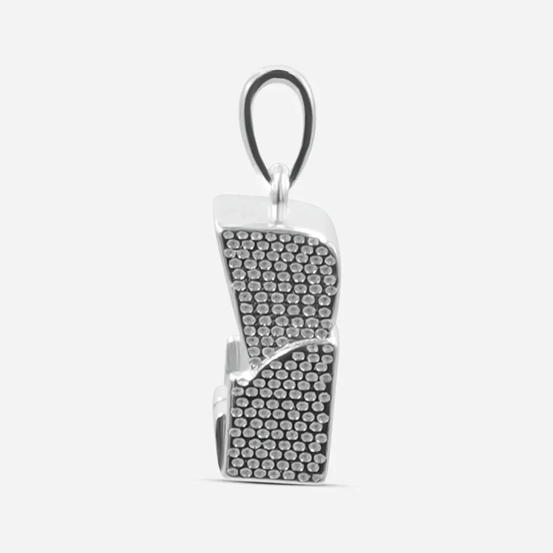 Strandkorb Anhänger Silber maritimer Schmuck, strukturiert, für Ketten, isoliert
